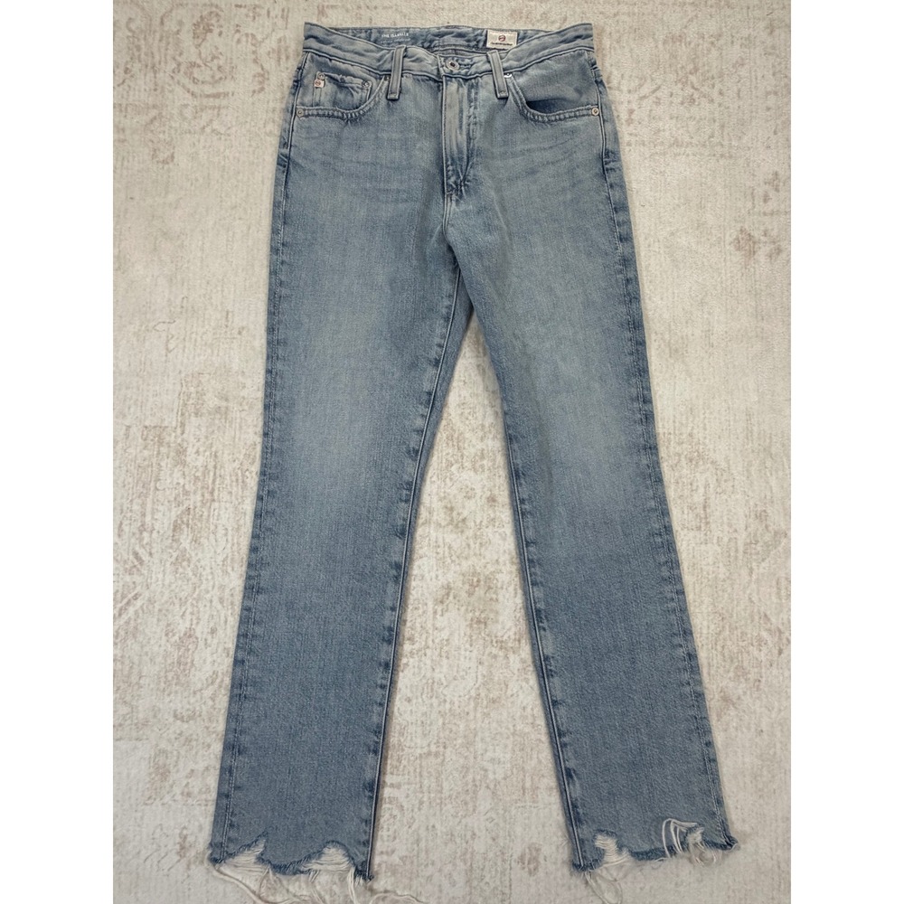 AG Adriano Goldschmied The Isabelle High Rise Straight Crop Jeans Light Wash 26R